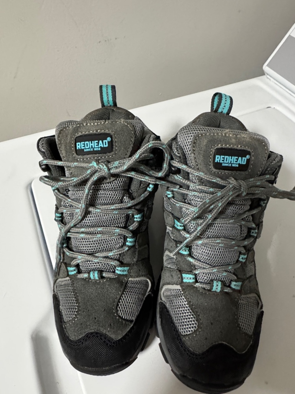 Size 3 RedHead Gray & Teal Outdoor Hiking Shoes, waterproof, Like New
